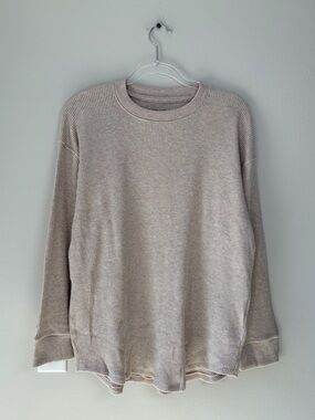 Abercrombie & Fitch Soft A&F Cozy Thermal Waffle Knit Long Sleeve Shirt